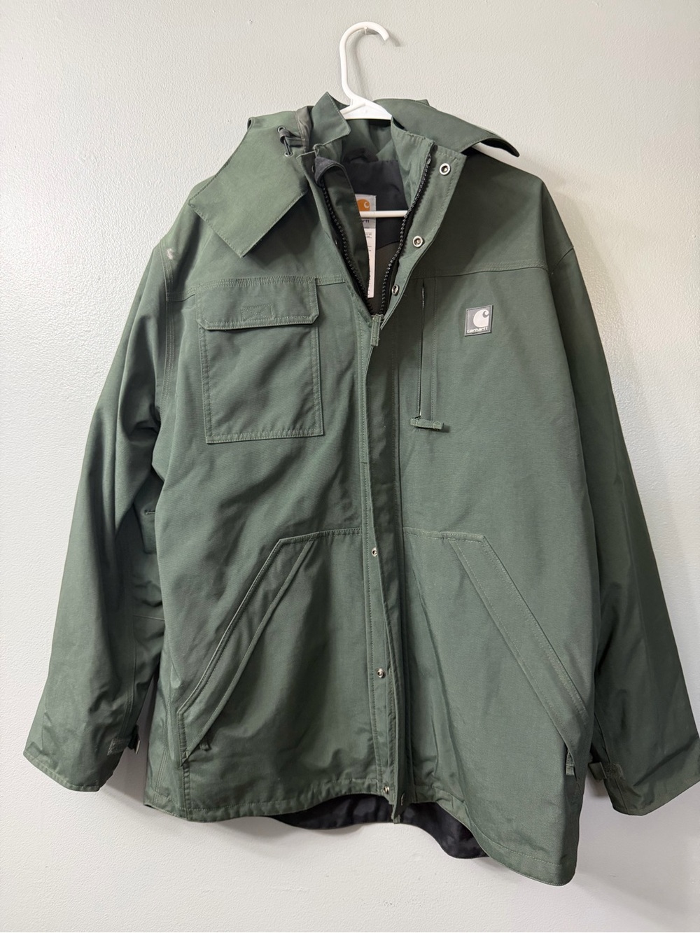 Carhartt Olive Green Hooded Utility Shoreline waterproof breathable Jacket
